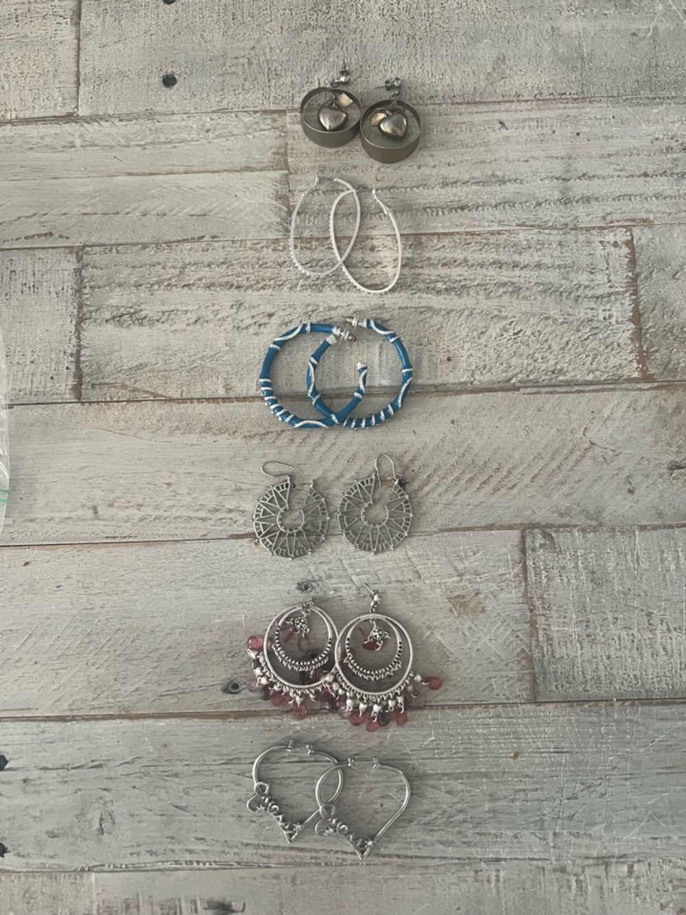 Assorted Blue and Silver Women’s Hoop Earrings - Unbranded